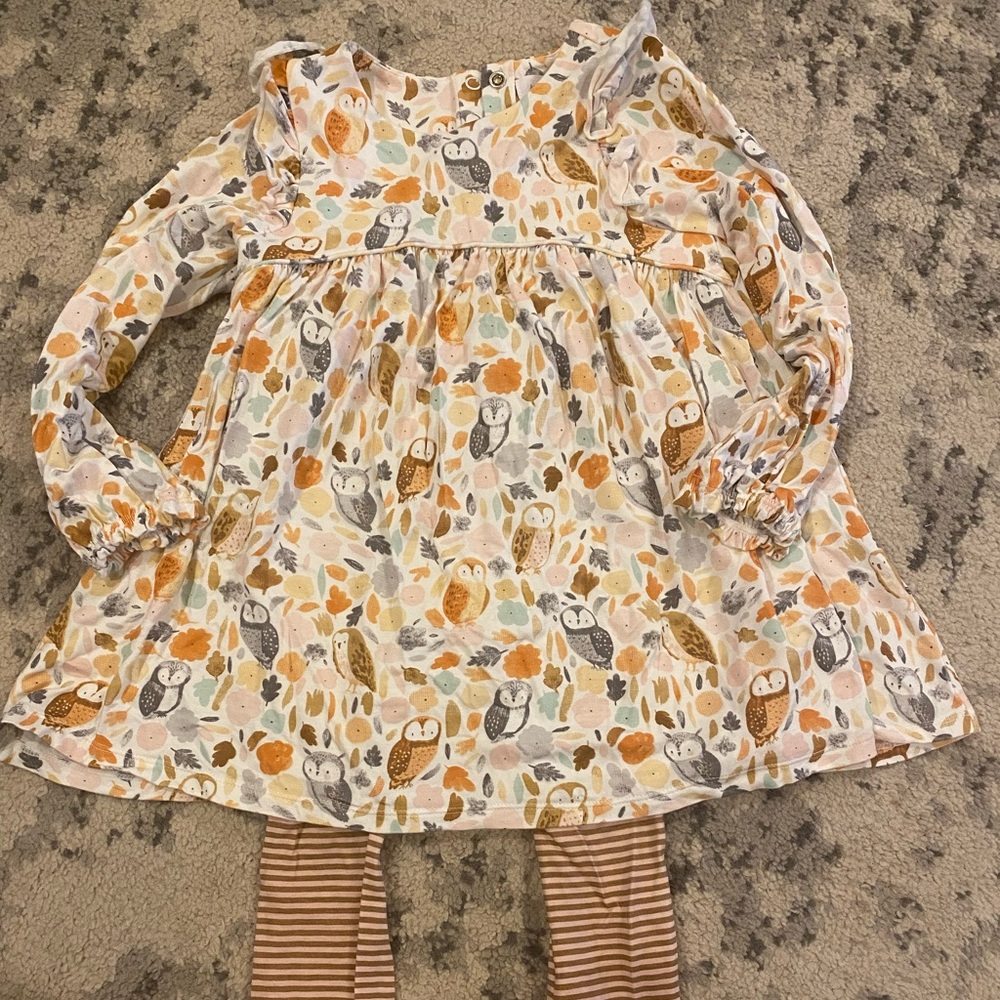 Angel Dear Owl Long Tunic Set